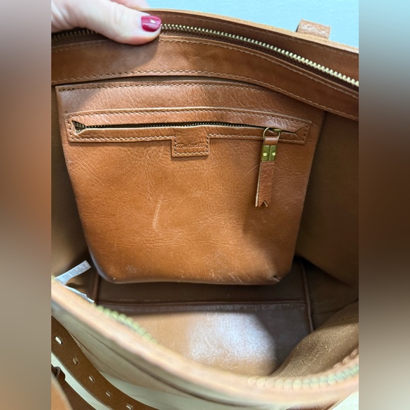 Madewell Zip-Top Medium Transport Leather Tote, Brown - Picture 6 of 6